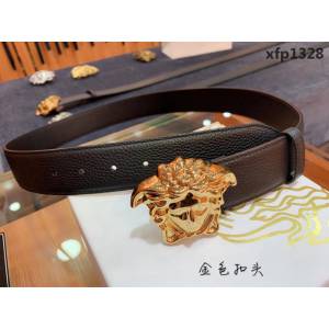 VERSACE範思哲 外貿原單貨 原廠荔枝紋牛皮 全粒面小牛皮底 男士皮帶 高端人士首選  xfp1328