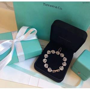 Tiffany純銀飾品 蒂芙尼女士專櫃爆款滿鑽重工愛心手鏈手環  zgt1633
