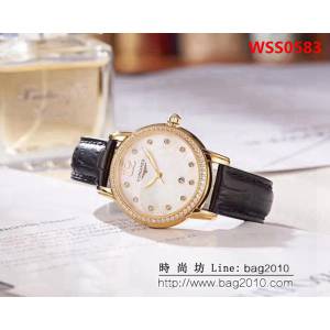 LONGINES浪琴 音符波紋貝母面 輕奢風女士腕表 WSS0583