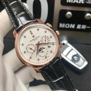 江詩丹頓 Vacheron Constantin 新款 高檔男士腕表 9100多功能機芯 超強防水 原裝蝴蝶扣  wssb3519