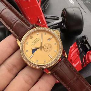 ROLEX勞力士 2019鼎力推薦 最新款勞力士 月相系列 九字位日月星辰功能 三度防水性能 透底 男士腕表  wssb4982