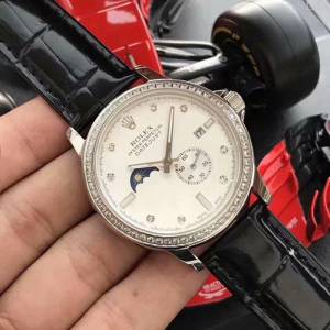 ROLEX勞力士 2019鼎力推薦 最新款勞力士 月相系列 九字位日月星辰功能 三度防水性能 透底 男士腕表  wssb4984