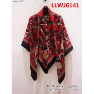 HERMES愛馬仕秋冬新款 鋼鐵蜘蛛皮帶網真絲羊絨長絲巾 LLWJ6141