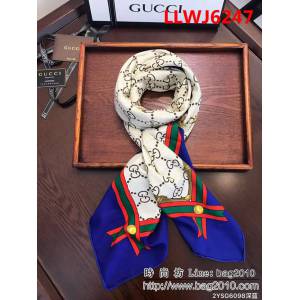 GUCCI古馳官網同步 爆新品斜紋真絲圍巾披肩 2YSG6098 LLWJ6247