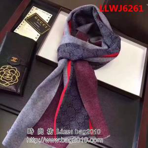 GUCCI古馳歐洲走秀款 經典爆款針織羊毛圍巾 男女同款 LLWJ6261