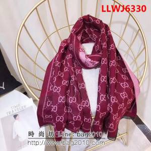 GUCCI古馳 冬季新款雙面雙色羊絨混紡圍巾 可做披肩 yg015 LLWJ6330