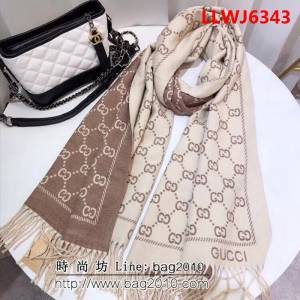 GUCCI古馳 冬季新款雙面雙色包芯紗圍巾 可做披肩 g020 LLWJ6343