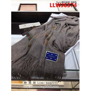 GUCCI古馳專櫃管道 純手工縫珠山羊絨徽標披肩 LLWJ6374