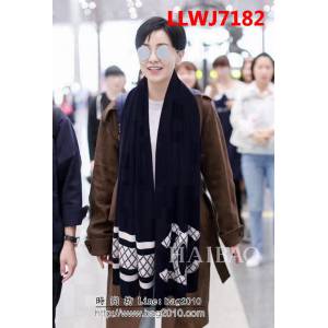CHANEL香奈兒 小香經典爆款 經典LOGO提花風格大雙C菱形披肩 LLWJ7182