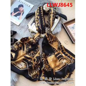 HERMES愛馬仕2018專櫃新品太陽白馬真絲喬其緞長款圍巾 LLWJ8645