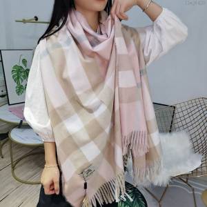 Burberry圍巾 巴寶莉經典寬格 Burberry羊毛羊絨混紡大規格披肩 經典格子女披肩  llwj6420