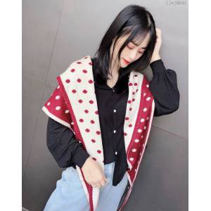 CHANEL圍巾 香奈兒爆款小香圓點菱形巾 CHANEL針織雙面雙色菱形圍巾 披肩  llwj6645