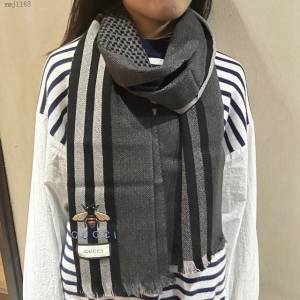 Gucci經典羊絨長巾 古馳2021新品羊絨經典條紋編織圍巾 古琦男士女士圍巾  mmj1168