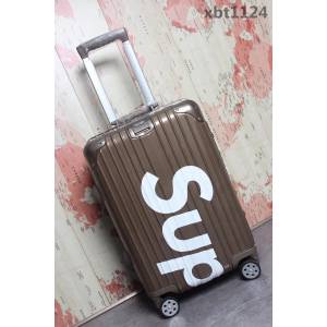 潮牌Suprmem聯名rimowa日默瓦 專櫃雙排萬向靜音飛機輪 航空7系鋁合金 拉箱/拉杆箱 20寸登機箱  xbt1124