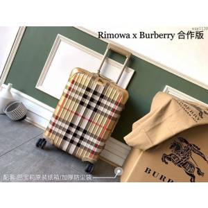 Rimowa拉杆箱 66666 Rimowa x Burberry首度合作版 經典巴寶莉格子紋 全裸鎂合金 日默瓦拉箱 巴寶莉行李箱xzx1139