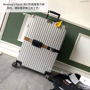 Rimowa拉杆箱 66637 Fend i x rimowa聯名 滿箱雙F圖案 全鋁鎂合金 日默瓦行李箱 Fend拉箱xzx1153