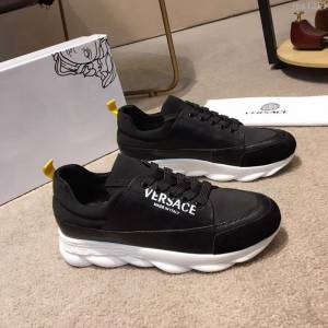 VERSACE男鞋 2019新款 專櫃同步 範思哲黑色休閒鞋  jpx1214