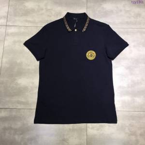 Versace短袖衣 19春夏新款 範思哲男士藏青色polo衫  tzy1881