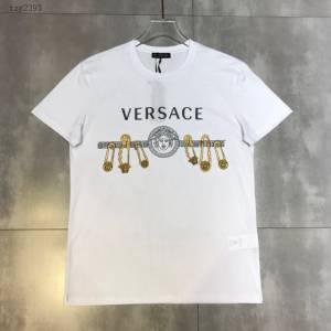 Versace男短袖 範思哲2020新款男裝 重工釘珠片男T恤  tzy2393