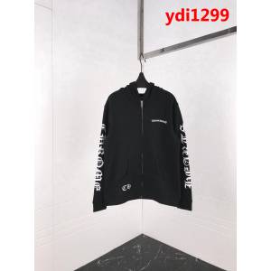 Chrome hearts 克羅心 18ss秋冬新款 梵文印花圖案 加絨加厚拉鏈衛衣 情侶款 ydi1299
