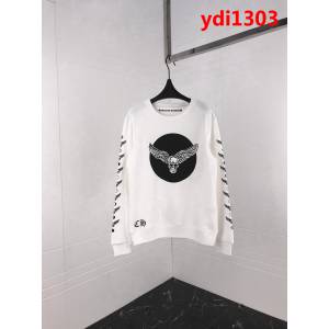 Chrome hearts 克羅心 18ss秋冬新款 梵文印花圖案 加絨加厚圓領套頭衛衣 情侶款 ydi1303
