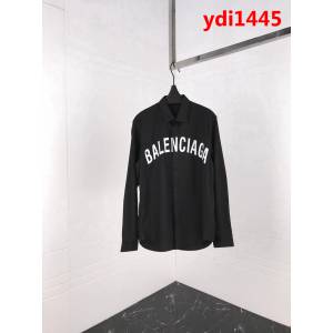 BALENCIAGA巴黎世家 18ss秋冬新款 胸前弧形字母印花logo 百搭襯衣 情侶款 ydi1445