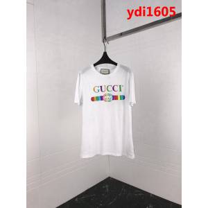 GUCCI古馳 19早春新款 漸變色logo印花 雙股絲光棉短袖 男女同款 ydi1605