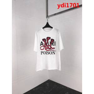 AMIRI阿米裏 19FW早春新款 POISON毒蛇閃粉 OS寬鬆版白色T恤 男女同款 ydi1701