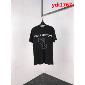 LV路易威登 19ss早春新款 幾何3D圖形LV圖案 純棉短袖 情侶款 ydi1767