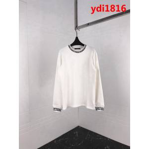 LV路易威登 19SS Virgil 定織字母螺紋 加厚長袖 男款白色打底 Tee ydi1816