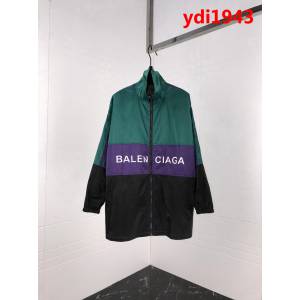 BALENCIAGA巴黎世家 18秋冬綠紫黑 拼接防風 風衣夾克 情侶款 ydi1943