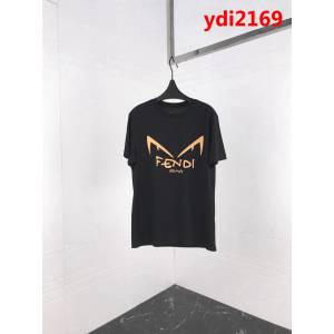 FENDI芬迪 19ss早春新款短袖 小怪獸字母印花圖案 定制絲光面料 高版本情侶款 ydi2169