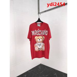 MOSCHIN莫斯奇諾 18ss專櫃最新 聖誕限定款 最新閃粉工藝 男款紅色短袖 ydi2454