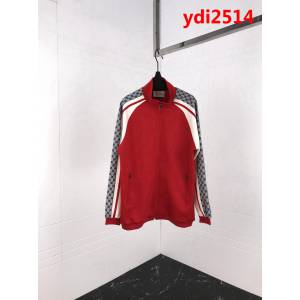 GUCCI古馳 19SS GG jersey 紅拼米 側邊老花logo 夾克套裝 純棉面料 側邊數碼老花logo印花貼布拼接 高版本男女同款 ydi2514