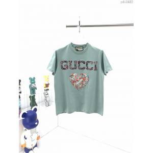 Gucci男裝 古奇2020秋冬新款愛心貼飾寬鬆短袖T恤  ydi3482
