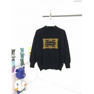 Versace男裝 範思哲20SS秋冬新款刺繡花卉字母針織毛衣  ydi3514